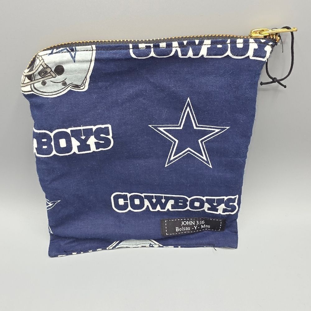 Dallas Cowboys Handmade Pouch  With Zipper And John 3:16 Bible Verse